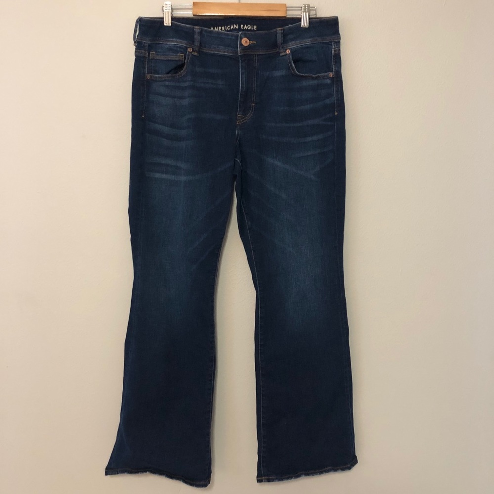 American Eagle Kick Boot Jeans sz 18 L dark wash